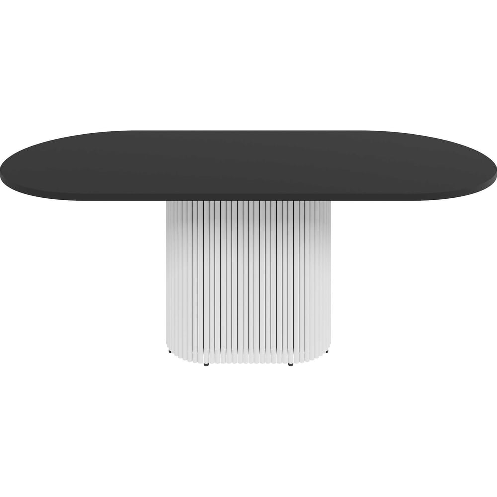 Изображение товара Обеденный овальный стол GENGLASS TRUBIS Wood 200 с металлическим подстольем