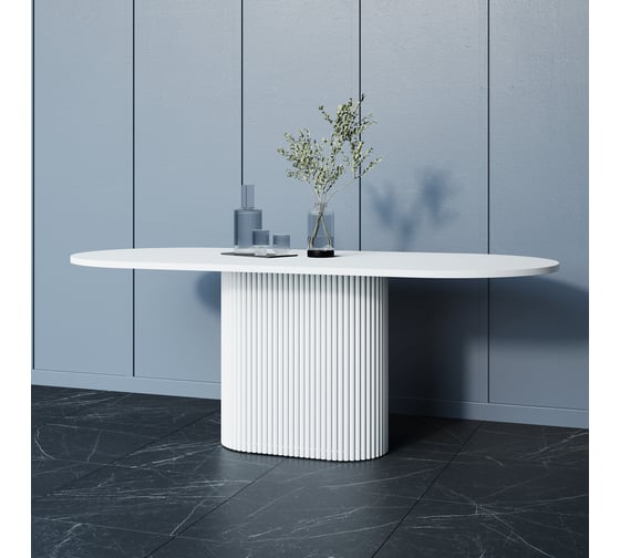 Изображение товара Стол овальный обеденный с металлическим подстольем GENGLASS TRUBIS Wood 200 GGT-03-3-3-О-20090