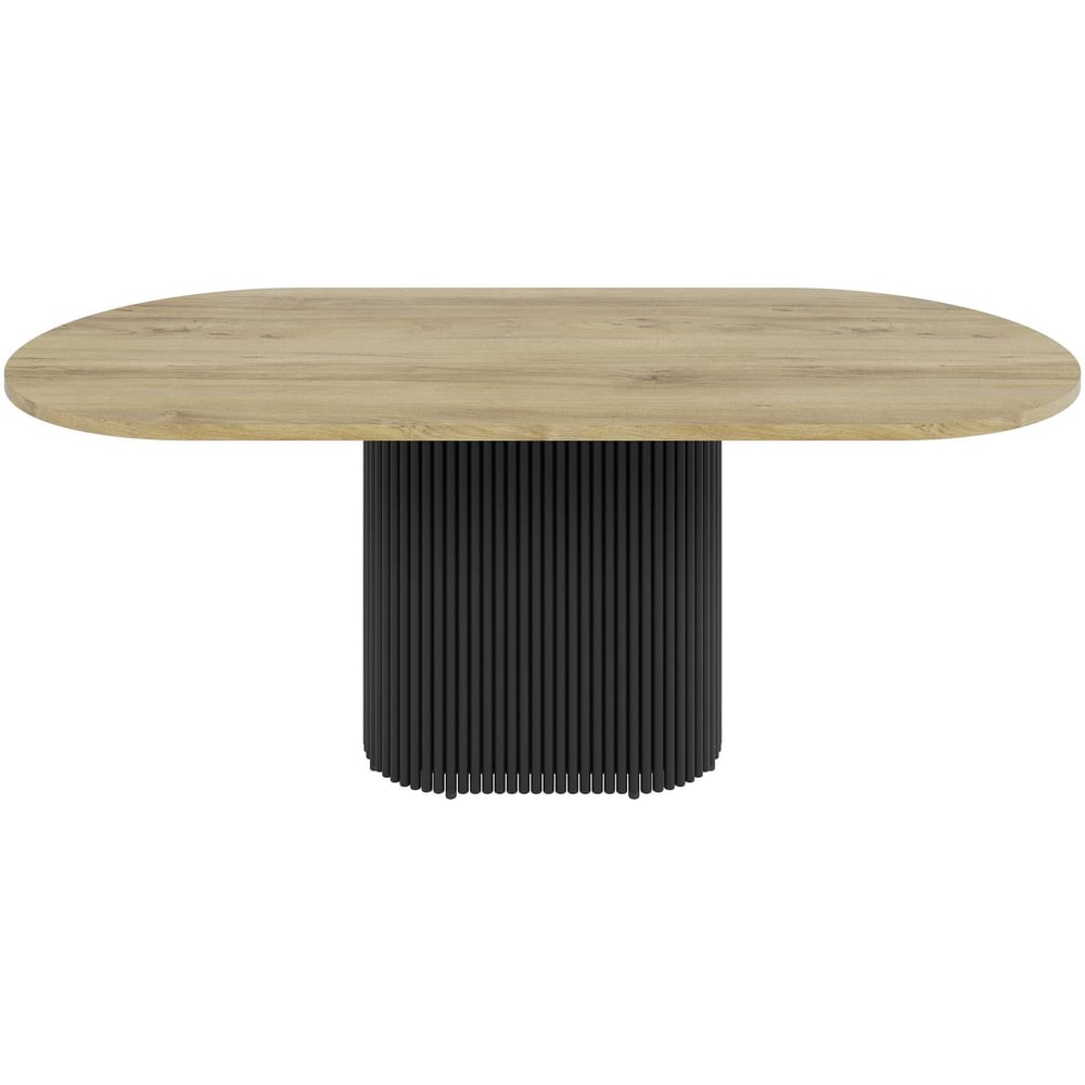 Изображение товара Обеденный стол овальный GENGLASS TRUBIS Wood 200 GGT-03-2-1-О-20090 черный/орех