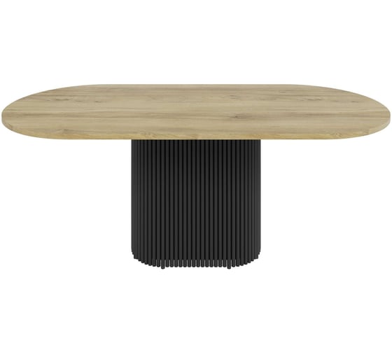 Изображение товара Стол овальный обеденный с металлическим подстольем GENGLASS TRUBIS Wood 200 GGT-03-2-1-О-20090