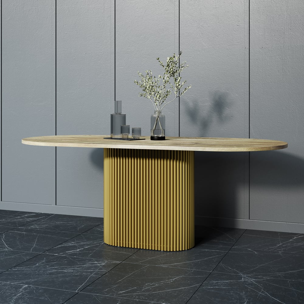 Изображение товара Овальный обеденный стол GENGLASS TRUBIS Wood 200 GGT-03-1-1-О-20090 стильный и надежный