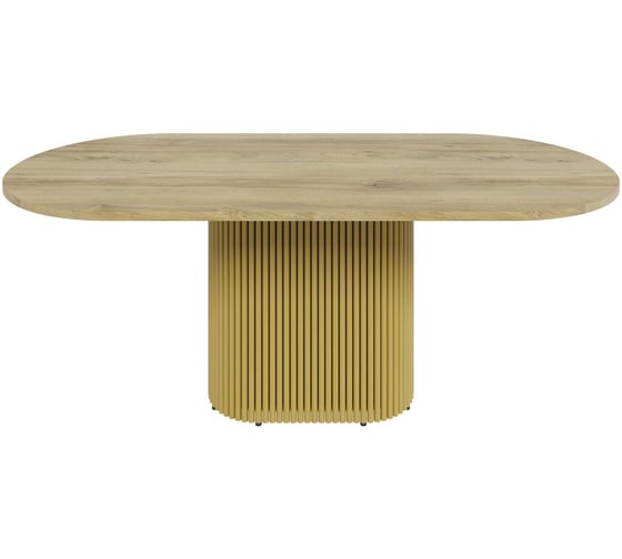 Изображение товара Стол овальный обеденный с металлическим подстольем GENGLASS TRUBIS Wood 200 GGT-03-1-1-О-20090