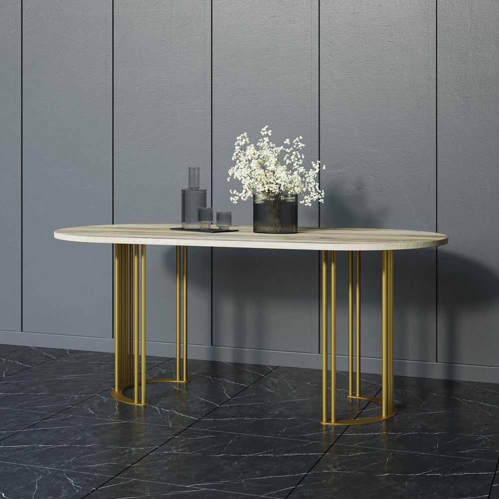 Изображение товара Стол овальный GENGLASS VIOLUR GGT-20-1-1-18090 с металлическим подстольем