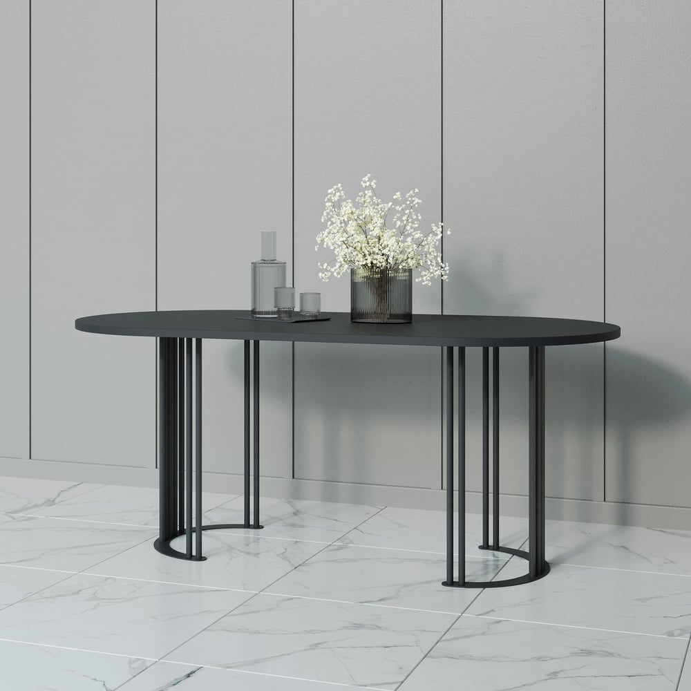 Изображение товара Стол овальный GENGLASS VIOLUR GGT-20-2-2-18090 черный