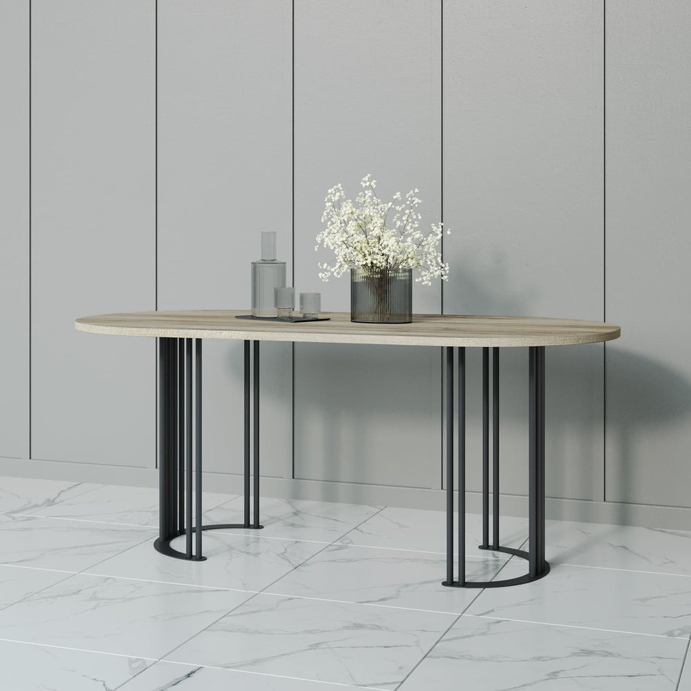 Изображение товара Стол овальный с металлическим подстольем GENGLASS VIOLUR GGT-20-2-1-18090