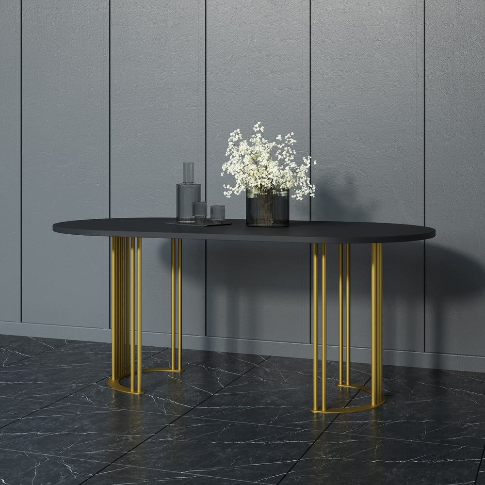 Изображение товара Овальный стол из ЛДСП и металла GENGLASS VIOLUR GGT-20-1-2-18090