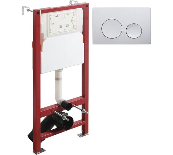 Изображение товара Инсталляция для подвесного унитаза Agger с кнопкой смыва хром ACC500+APB0100