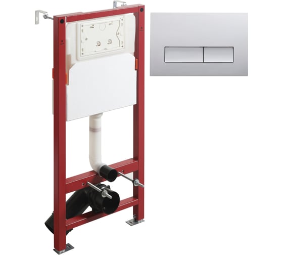 Изображение товара Инсталляция для подвесного унитаза Agger с кнопкой смыва хром ACC500+APB0200