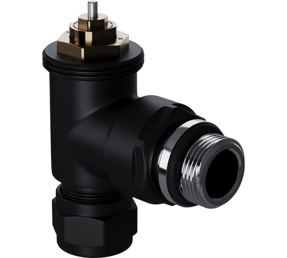 Изображение товара Набор термостатический угловой Royal Thermo Design Pro 15 мм, М30x1.5, черный НС-1646650