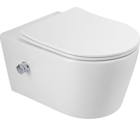 Изображение товара Унитаз подвесной безободковый Art&Max ZOE с функцией биде, с сиденьем в комплекте AM9322C1CHR/SC