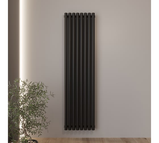 Изображение товара Радиатор Faberg Steelion 1 трубный, 50 мм диаметр, подключение - нижнее-правое, секций - 8, высота - 1800, цвет - RAL9005 FB.702.1.1800.8.9005