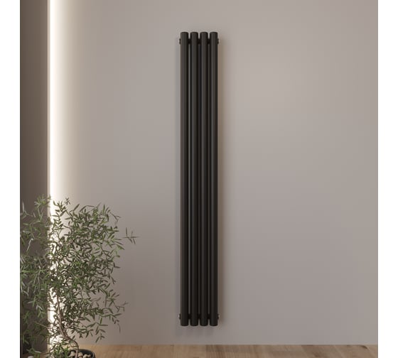 Изображение товара Радиатор Faberg Steelion 1 трубный, 50 мм диаметр, подключение - нижнее-правое, секций - 4, высота - 1800, цвет - RAL9005 FB.702.1.1800.4.7016