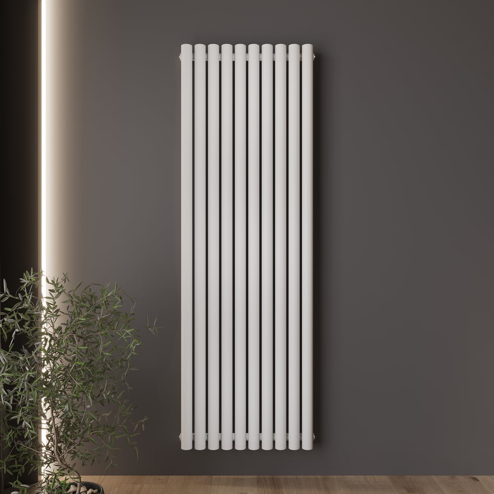 Изображение товара Радиатор Faberg Steelion 1 трубный, 50 мм диаметр, подключение - нижнее-правое, секций - 10, высота - 1800, цвет - RAL9016 FB.702.1.1800.10.9016