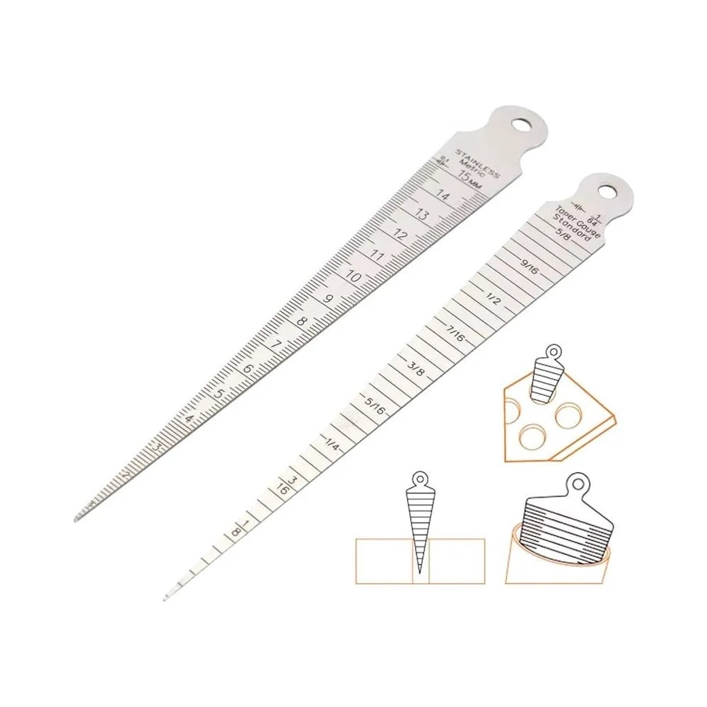 Изображение товара Линейка для измерения отверстий и диаметра Vitatools 15см lineyka-15sm