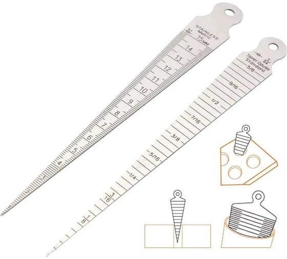 Изображение товара Линейка для измерения отверстий и диаметра Vitatools 15см lineyka-15sm
