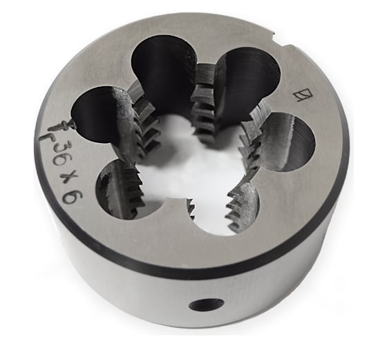 Изображение товара Плашка Русский Инструмент Tr36х6 D-75 круглая для нарезания трапецеидальной резьбы ri.276.14