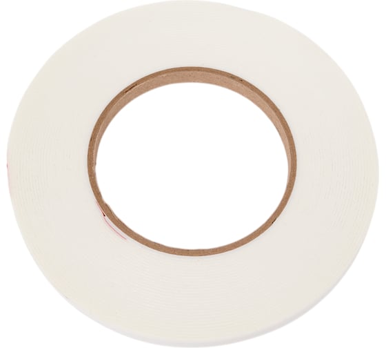 Изображение товара Двусторонняя клейкая лента на вспененной основе БИКОМ белая, 9 мм х 10 м, толщина 1 мм 345740