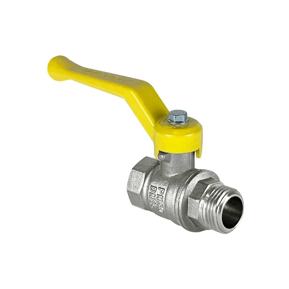 Шаровой кран Valfex N/P59 бирка для газа 1 1/2 ВР/НР ручка-рычаг, латунный никелированный 11Б27фтМ (8/2) VF.272.NR3.112.N/P59.Bir