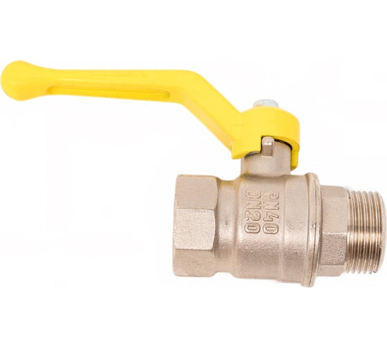 Изображение товара Шаровой кран Valfex N/P59 БИРКА для газа 3/4 ВР/НР ручка-рычаг, латунный никелированный 11Б27фтМ (60/15) VF.272.NR3.034.N/P59.Bir