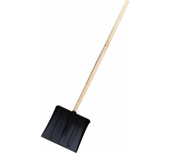 Изображение товара Лопата Инструм-Агро Снежок 380х370 мм, с алюминиевой планкой, деревянный черенок, 1-й сорт, в сборе 100143-1 КА-00000664