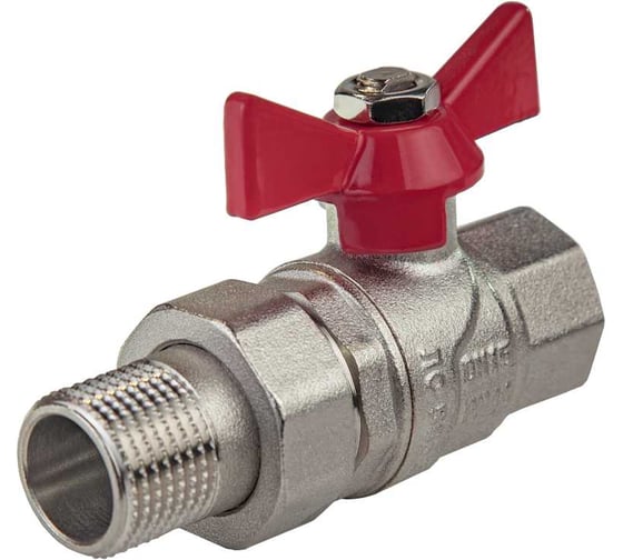 Изображение товара Шаровой кран KROMWELL с полусгоном (ручка-бабочка) 1/2" внутренняя - наружная резьба KW.185.04