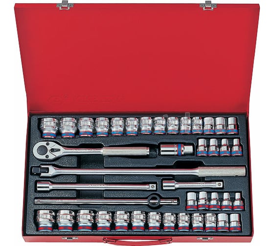 Изображение товара Набор торцевых головок с принадлежностями KING TONY 1/2", двенадцатигранные, 10-32 мм, 5/16"-1-1/4", 4042CR02