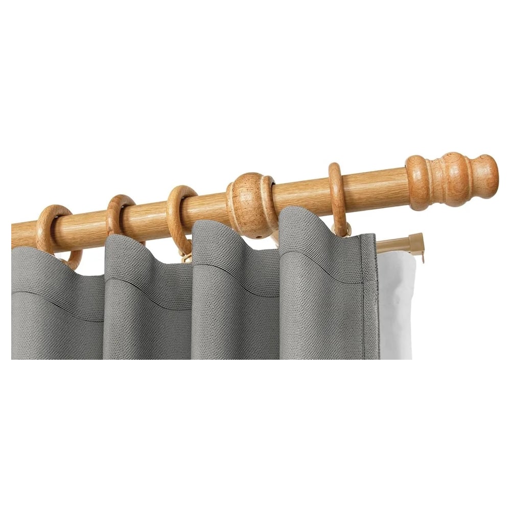 Изображение товара Деревянный круглый двухрядный карниз УЮТ D28 светлый дуб 400 см