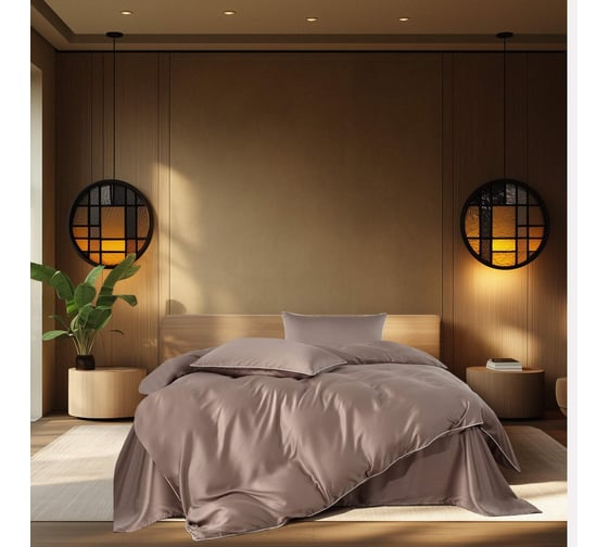 Изображение товара Комплект постельного белья The eleventh kingdom тенсель Евро с нав.50х70 (2) Elizabeth кофе 11KDCS2022EL771