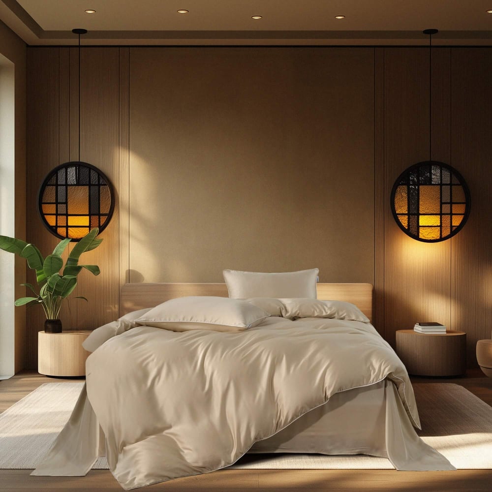 Изображение товара Комплект постельного белья из тенсель в евро светло-бежевый 11KDCS2022EL71