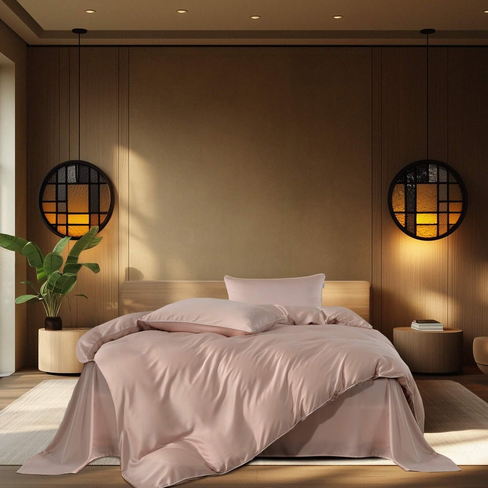 Изображение товара Комплект постельного белья The eleventh kingdom Евро с наволочками 50х70 розовый жемчуг