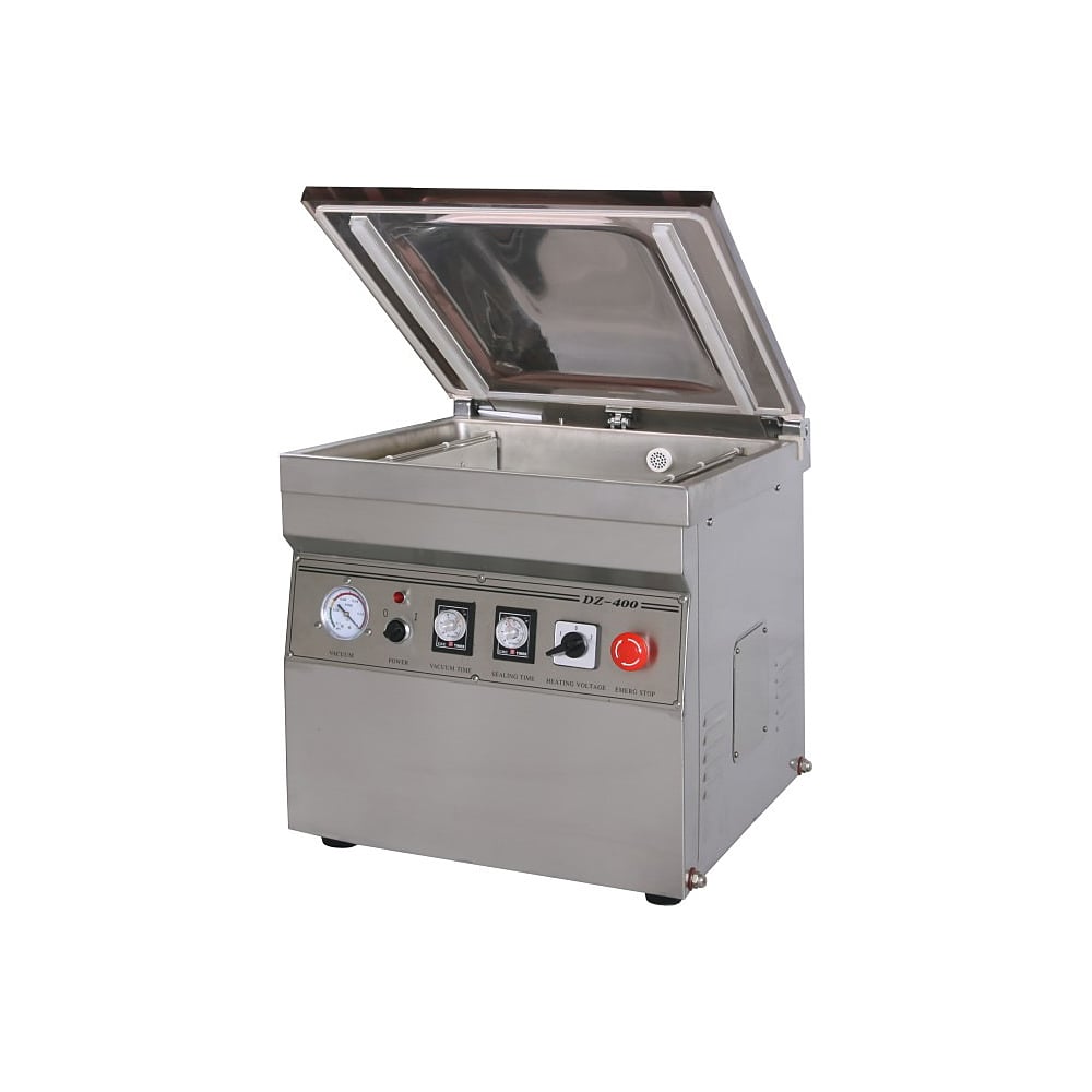 Изображение товара Настольная вакуум-упаковочная машина Hualian HVC-400/2T-G DZQ-400/2T SS нерж., газ 00000000069