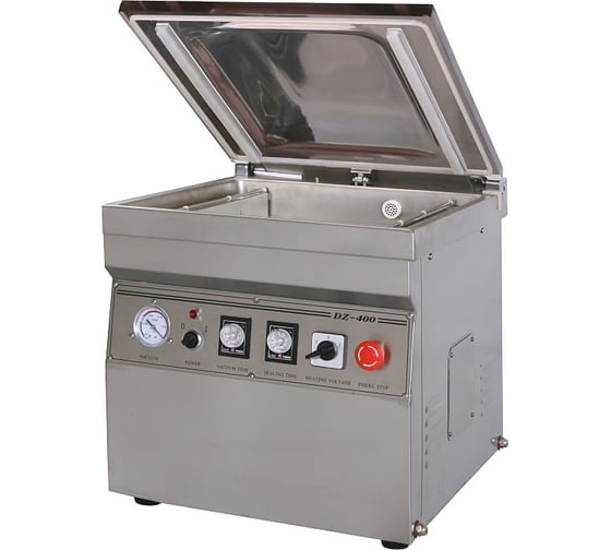 Изображение товара Настольная вакуум-упаковочная машина Hualian HVC-400/2T-G DZQ-400/2T SS нерж., газ 00000000069