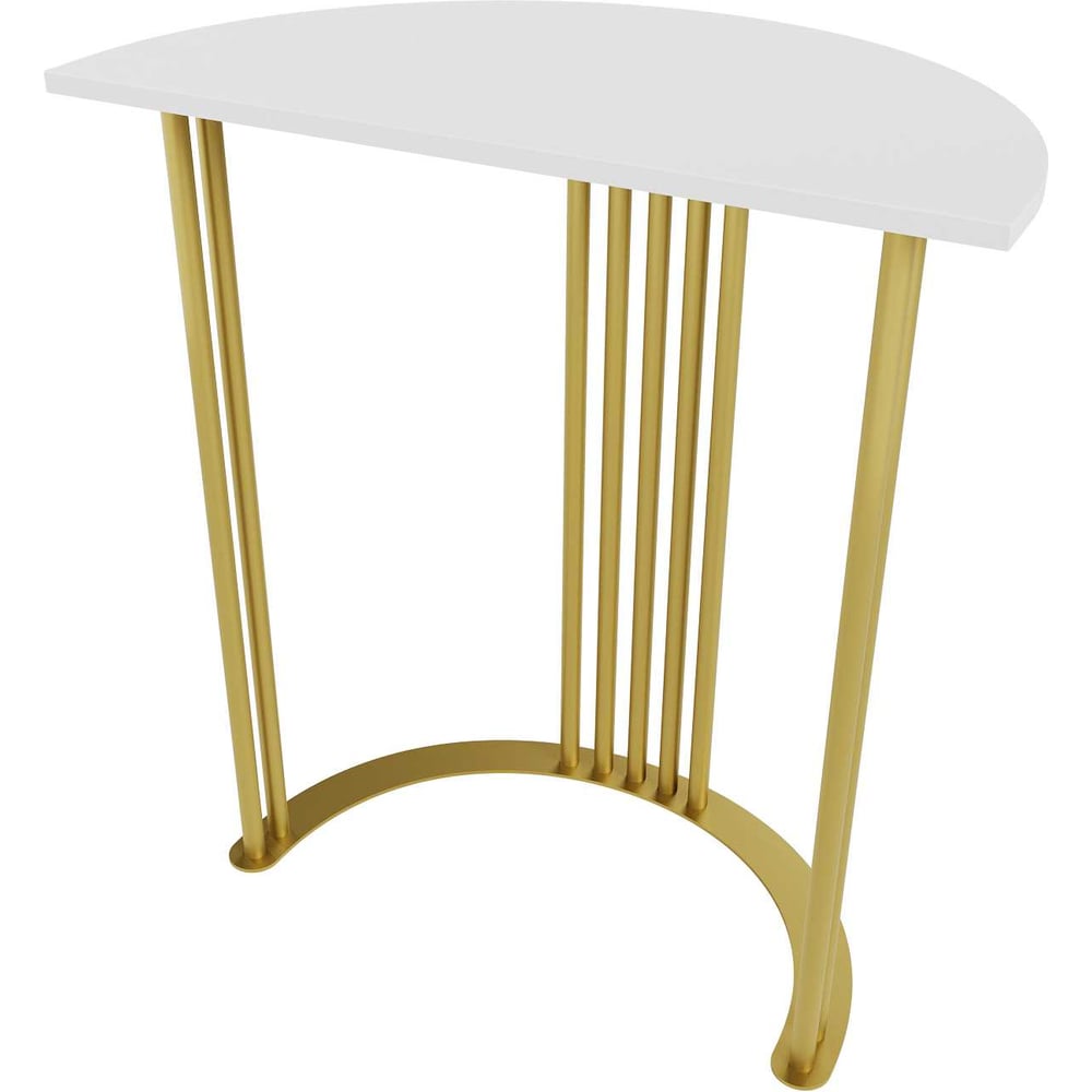 Изображение товара Консоль GENGLASS VIOLUR 70 с металлическим подстольем белая и золотая