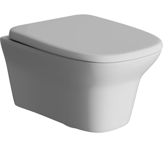 Изображение товара Унитаз подвесной безободковый WAVE STONE быстросъемное сиденье дюропласт, м/л, белый глянец L 550501