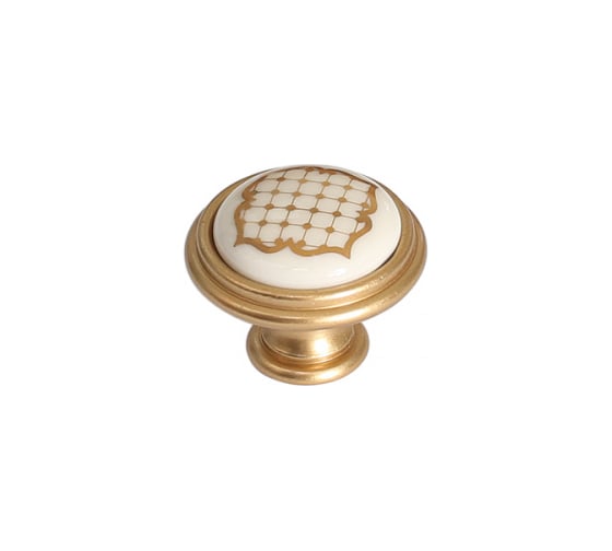 Изображение товара Ручка-кнопка Giusti, отделка золото матовое "Милан" + керамика P77.Y01.S1.MR8G