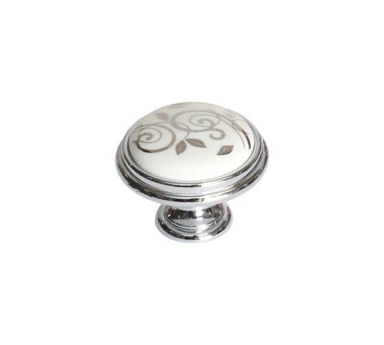 Изображение товара Ручка-кнопка Giusti, отделка хром глянец + керамика P77.Y00.M2.MCLG