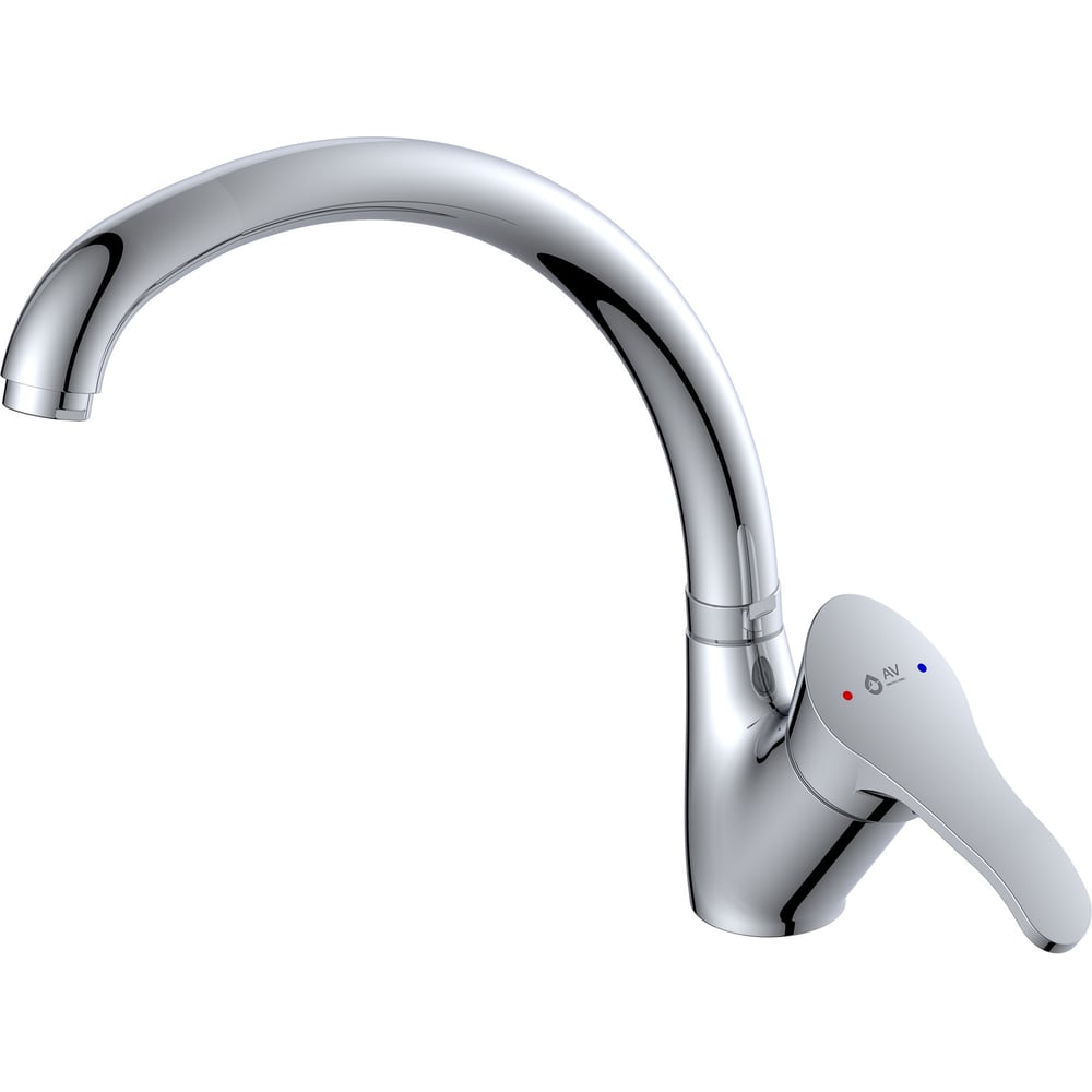 Изображение товара Смеситель для кухни AV Engineering JAS латунь D40 хром однорычажный поворотный