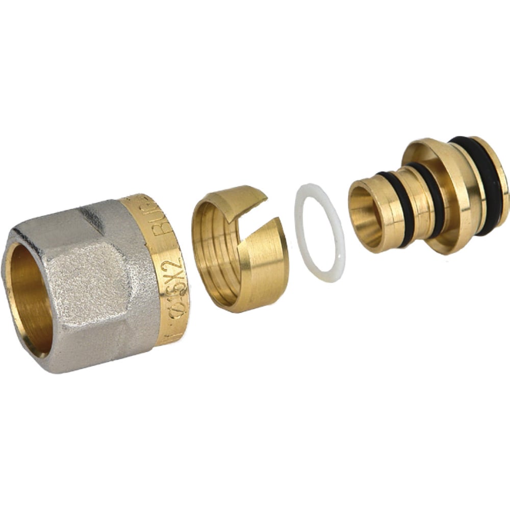 Изображение товара Соединитель в сборе для металлопластиковых труб Bugatti 16 никелированный арт.4101