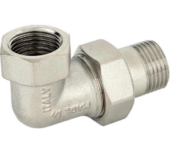 Изображение товара Соединитель Bugatti с накидной гайкой вр/нр угловой арт.715N 2" никел. 07150014