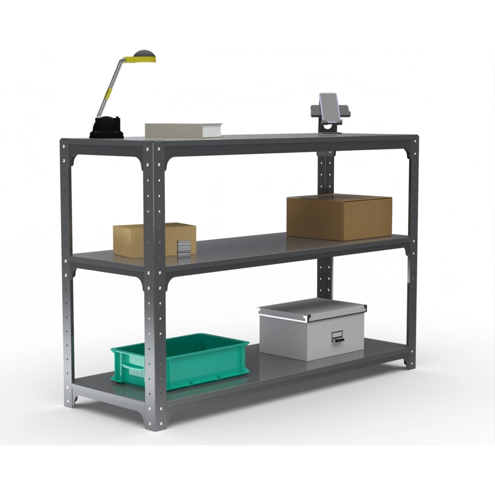 Изображение товара Стол-верстак Metalex KIT 950х1200х400 мм с двумя полками, серый