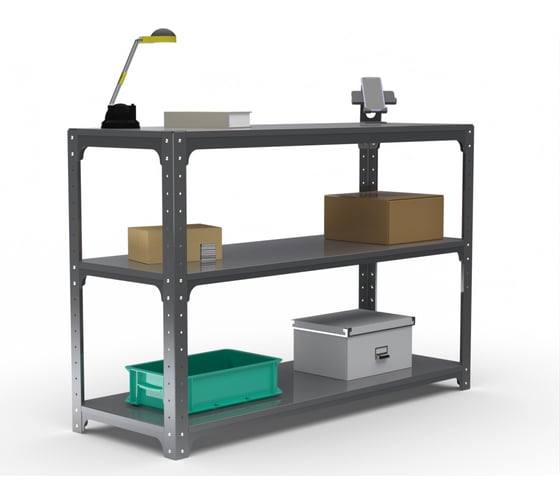 Изображение товара Стол-верстак ООО Металекс Metalex KIT 950х1200х400 мм, две полки, серый 204960