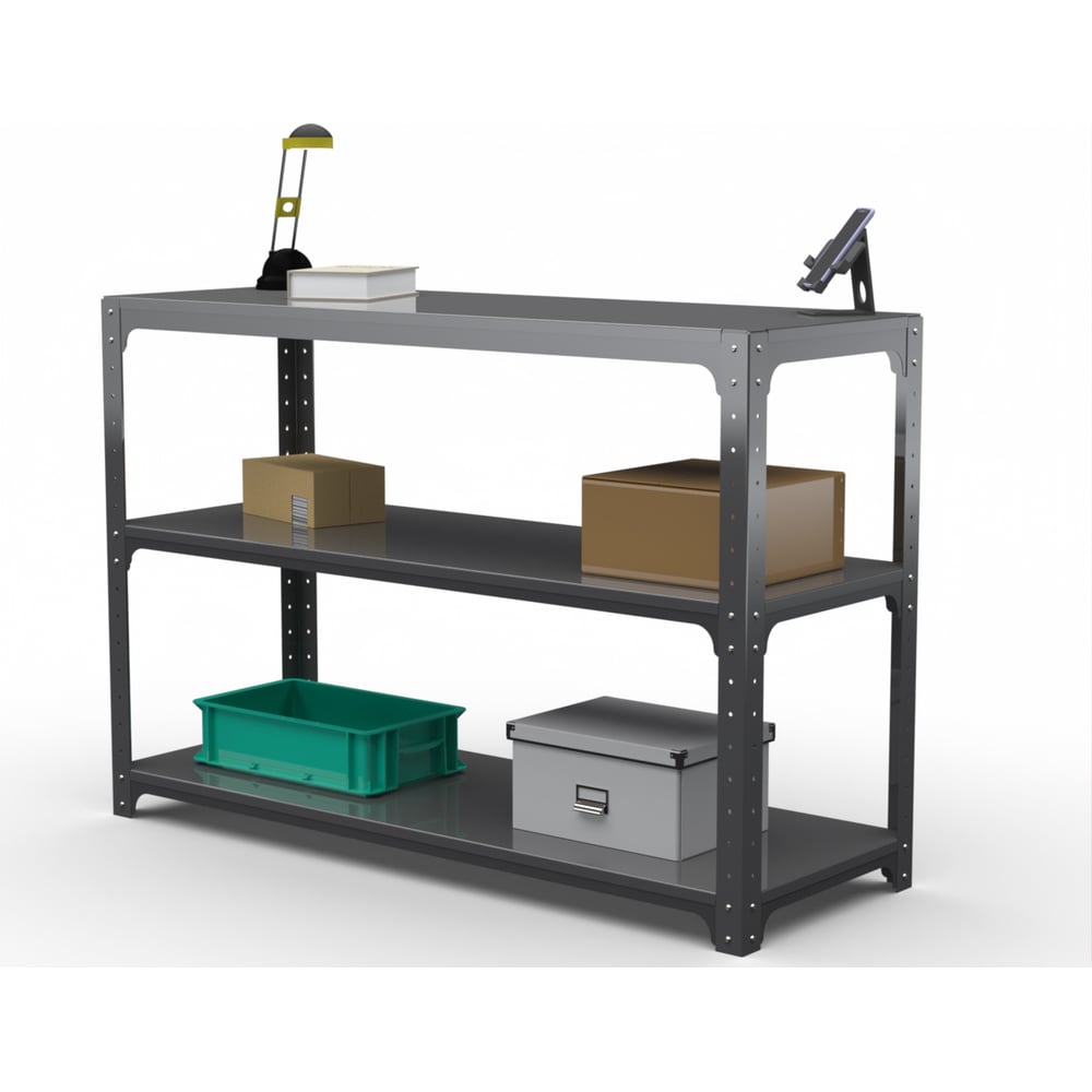 Изображение товара Стол-верстак ООО Металекс Metalex KIT 950х1600х600 мм, две полки, серый 204982