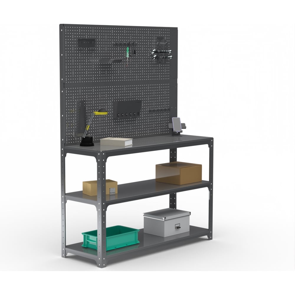 Изображение товара Стол-верстак Metalex KIT 950х1500х500 мм с полками и перфопанелью