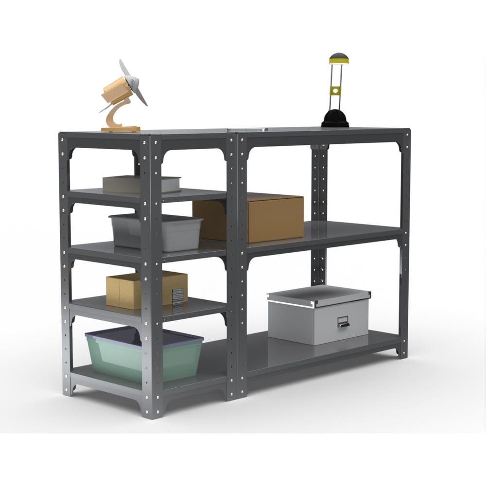 Изображение товара Стол-верстак ООО Металекс Metalex KIT 950х1000х400 мм, с боковыми полками, серый 204985