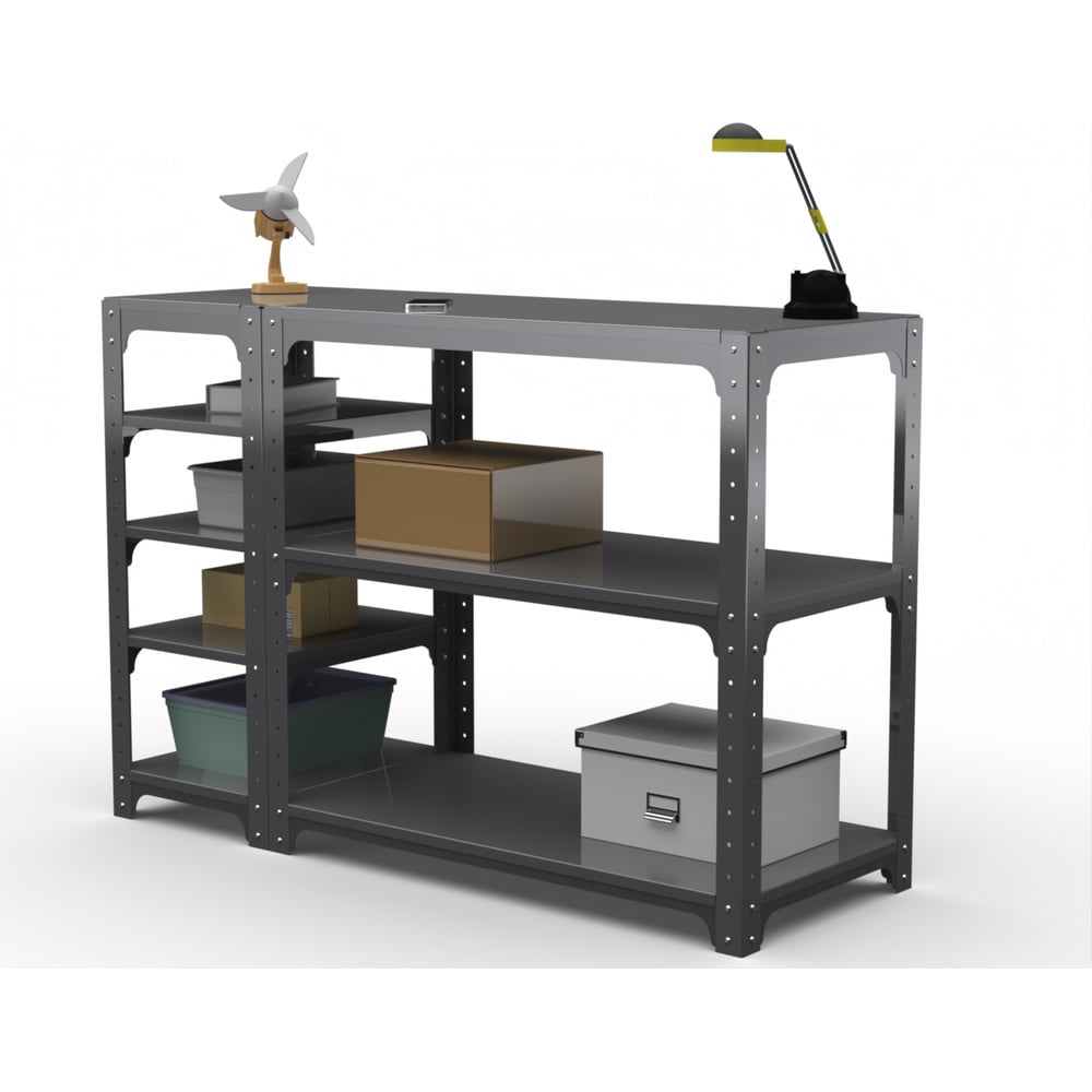 Изображение товара Стол-верстак Metalex KIT 950х1700х400 мм с боковыми полками, серый