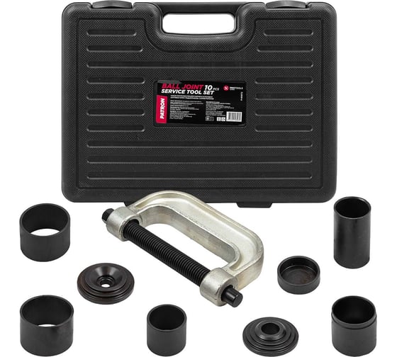 Изображение товара Набор инструментов для снятия и установки шаровых опор, подшипников, сайлентблоков Patron 10 предметов P-909T2(60007)