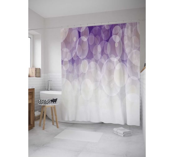 Изображение товара Штора (занавеска) для ванной JoyArty "Высокая влажность" из сатена, 180х200 см с крючками, sc_28465