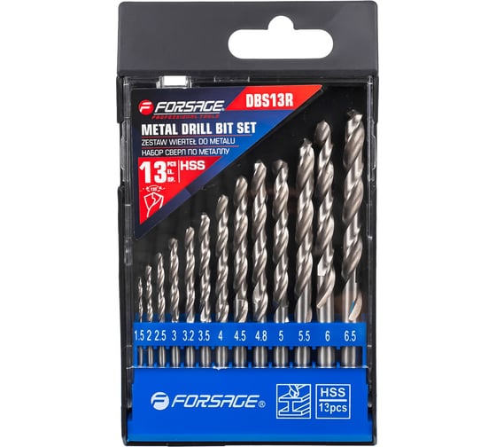 Изображение товара Сверла по металлу набор 13 предметов Forsage F-DBS13R(60905)