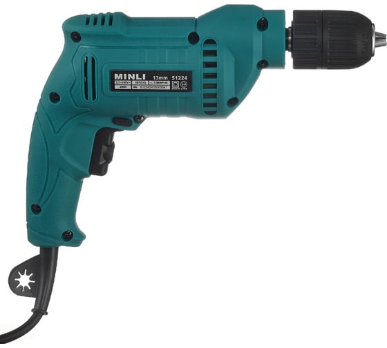 Изображение товара Дрель MINLI 13 мм, 450 Вт 51224