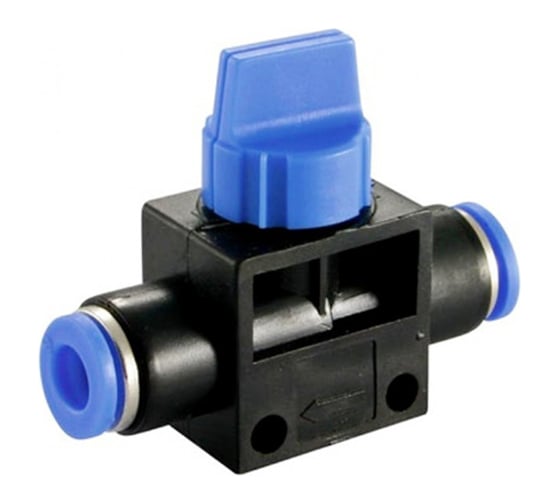 Изображение товара Фитинг прямой с краном цанговый 10 мм, пластик, тип HVFF, TITAN LOCK TLP-HVFF10